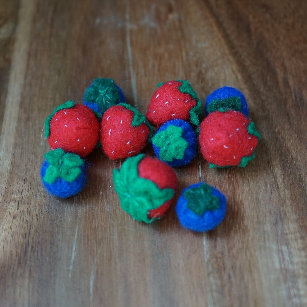 Hand Sewn Play Food Berry Set